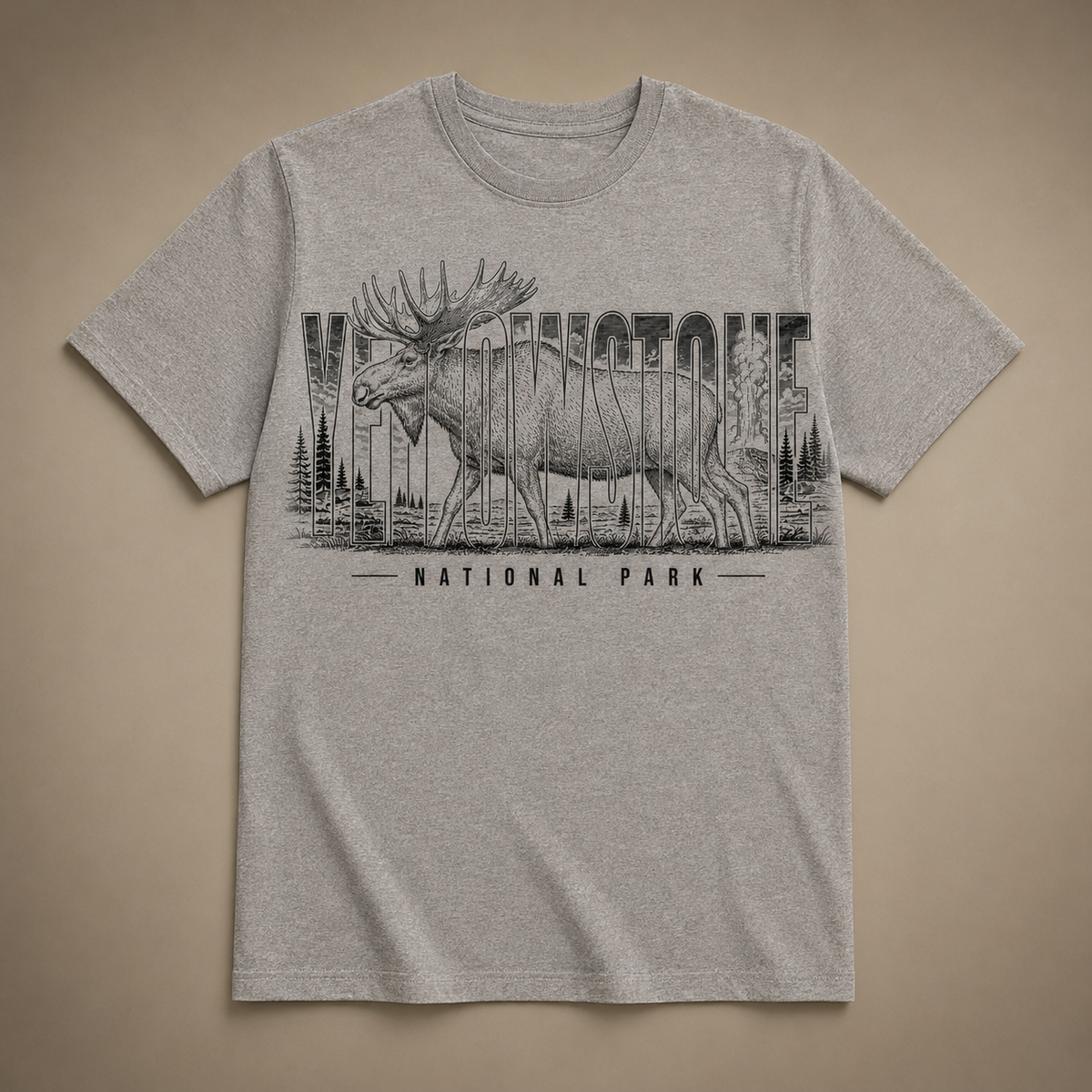Yellowstone National Park Moose Ash T-Shirt product image