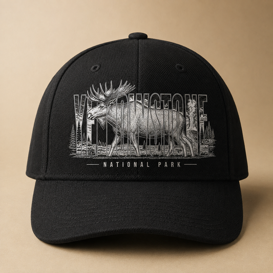 Yellowstone National Park Moose Black Structured Cap product image