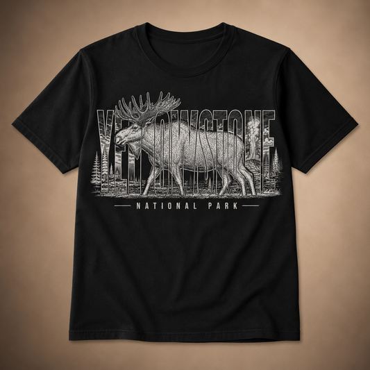 Yellowstone National Park Moose Black T-Shirt product image