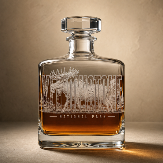 Yellowstone National Park Moose Whiskey Decanter product image