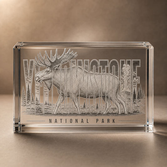 Yellowstone National Park Moose K9 Crystal Paperweight product image