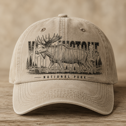 Yellowstone National Park Moose Stone Structured Cap product image