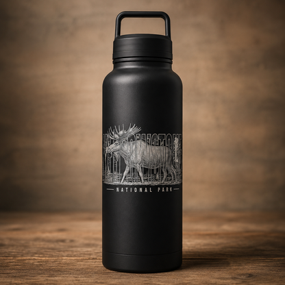 Yellowstone National Park Moose 22 oz Water Bottle product image