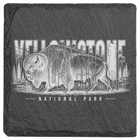 Yellowstone Square Slate Coaster