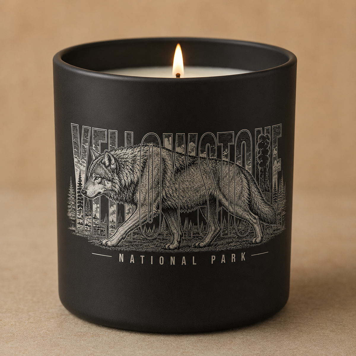 Yellowstone National Park Wolf Candle product image