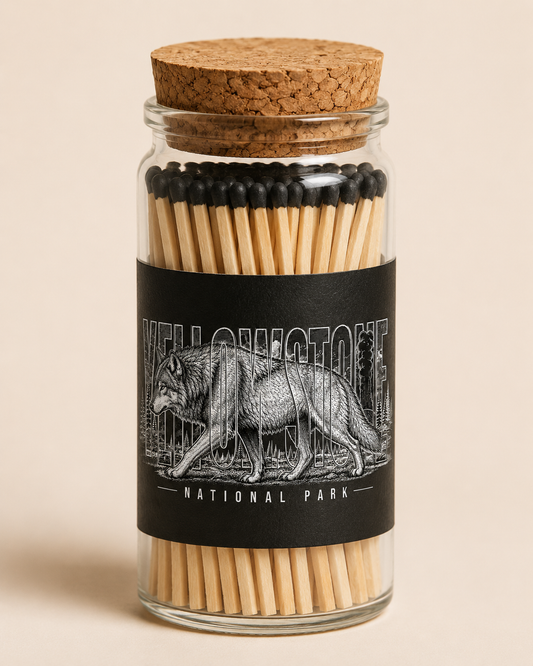 Yellowstone National Park Wolf Custom Matchstick Jar product image