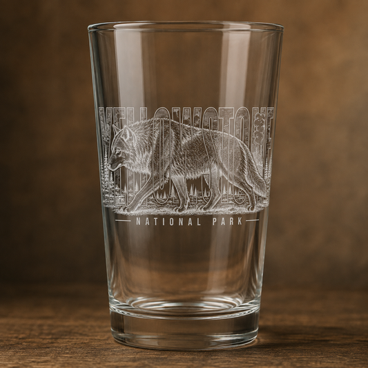 Yellowstone National Park Wolf Beer Pint product image