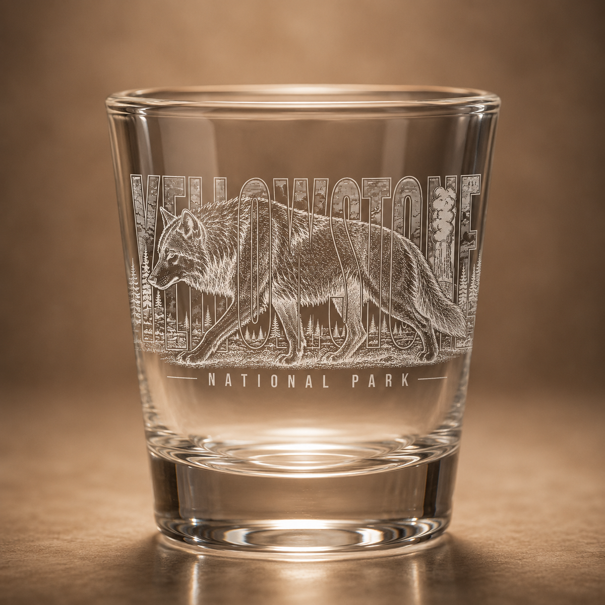 Yellowstone National Park Wolf Shot Glass product image