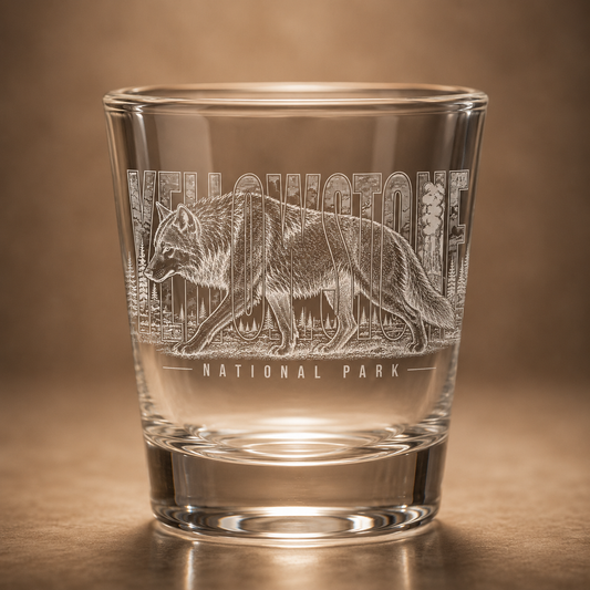 Yellowstone National Park Wolf Shot Glass product image