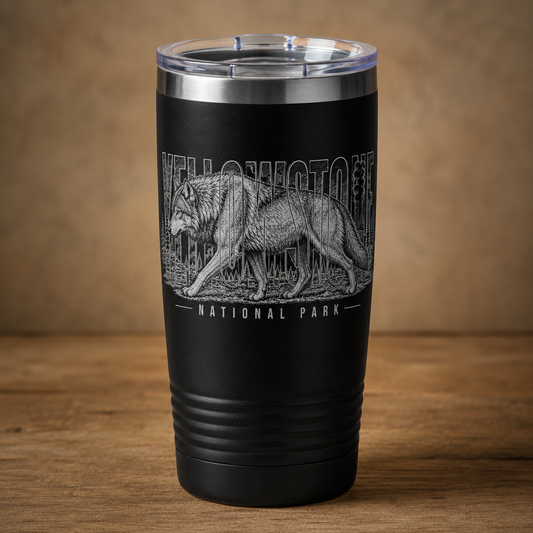 Yellowstone National Park Wolf 20 oz Tumbler product image