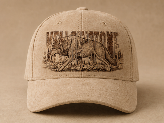 Yellowstone National Park Wolf Stone Structured Cap product image