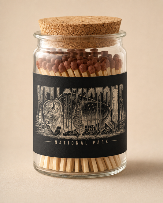 Yellowstone National Park Bison Custom Matchstick Jar product image