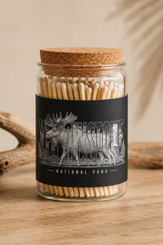 Yellowstone National Park Moose Custom Matchstick Jar product image